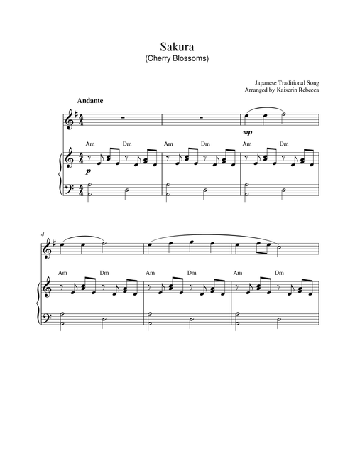 Sakura (Arr. Kaiserin Rebecca) - Japanese Traditional Song (English Horn and Piano)