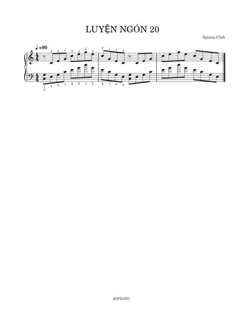 Luyện Ngón 20 - Tempo90