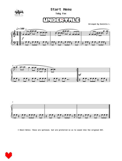 Start Menu (From Undertale - OST 002) - Easy Piano (Arr. Daniella L.) - Toby Fox (Piano Solo)