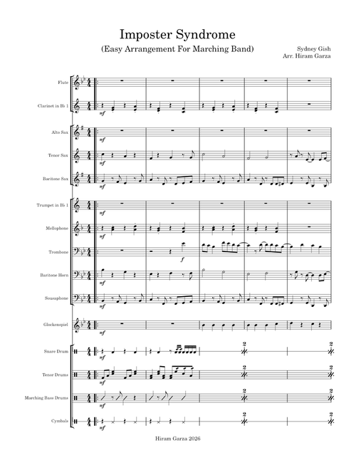 Imposter Syndrome – Sidney Gish (Marching Band Arrangement)