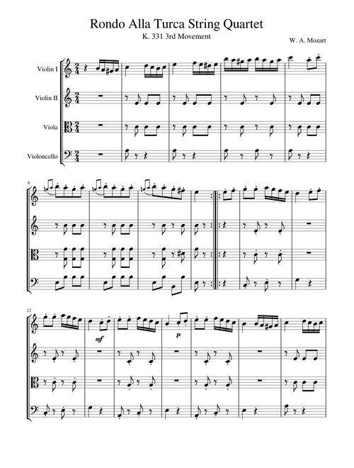 Rondo Alla Turca String Quartet