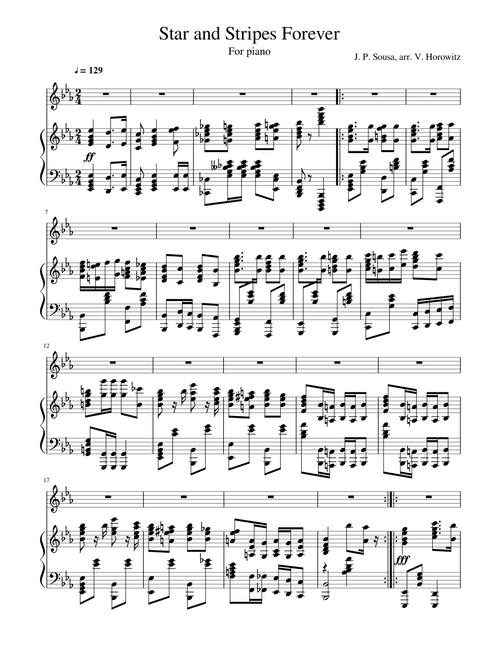 The stars and stripes forever -John F Sousa - Arr. V Horowitz
