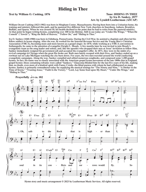 Hiding in Thee (Arr. Lyndell Leatherman) - Legato (Piano-Vocal-Guitar (Piano Accompaniment))