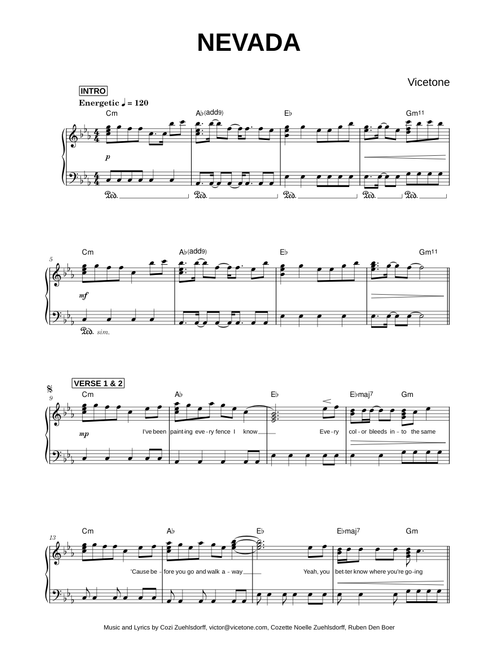 Nevada - Vicetone (Piano)