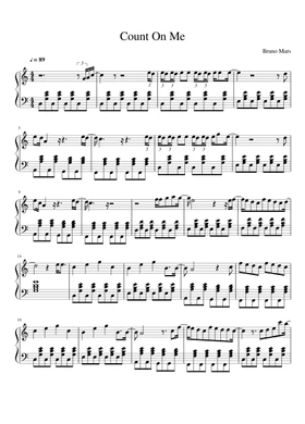 Free Count On Me By Bruno Mars Sheet Music Download Pdf Or Print On Musescore Com