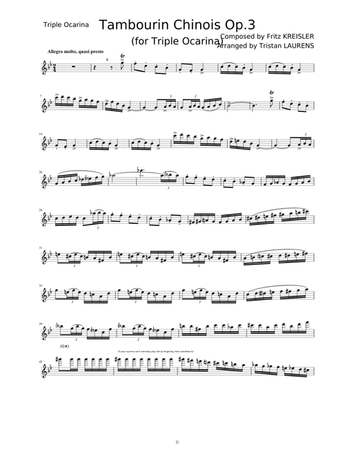 Tambourin Chinois, Op.3 (F. Kreisler) – Triple Ocarina