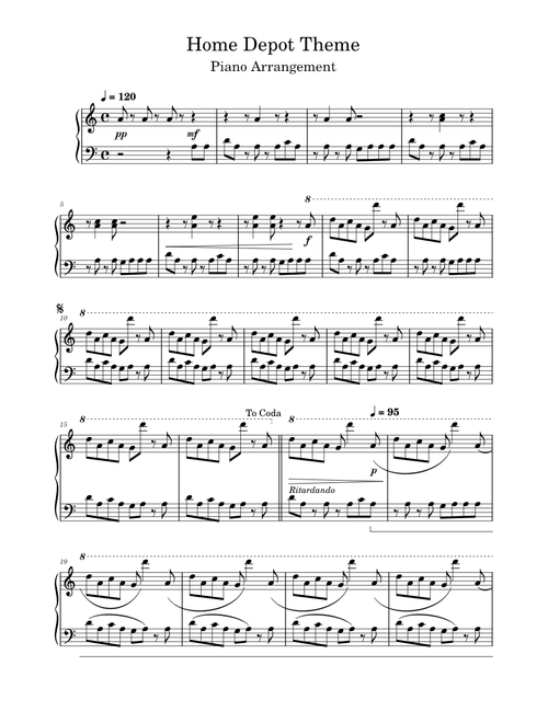 Home Depot Theme (Piano Arrangement)