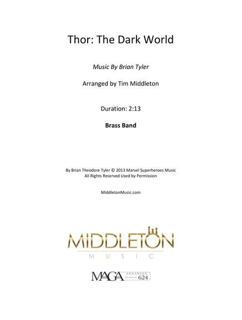 Thor: The Dark World (Arr. Tim Middleton) - Brian Theodore Tyler (Brass Band)