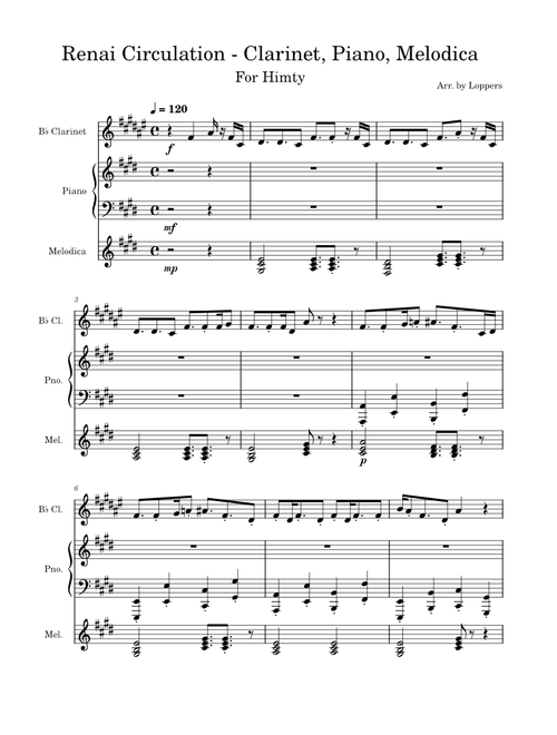 Renai Circulation – Hanazawa Kana - Melodica, Clarinet, and Piano Cover