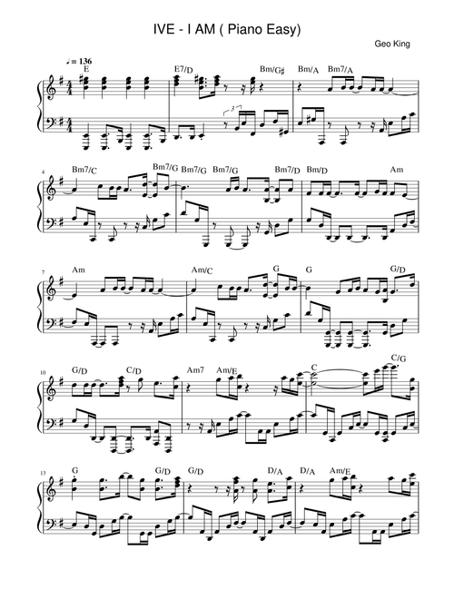 I am (Arr. Gregory King) - IVE아이브 (Easy Piano)
