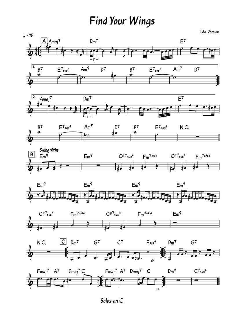 Find Your Wings Tyler, The Creator Sheet music for Piano (Solo