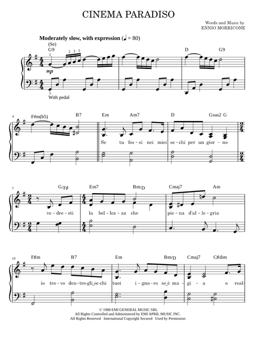 Cinema Paradiso (Se) (Love Theme) - Imogen Heap, Josh Groban (Easy Piano)