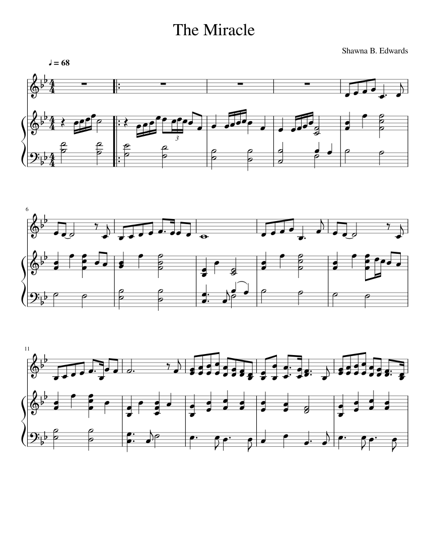 The Miracle Sheet Music for Piano, Vocals (Solo) | MuseScore.com