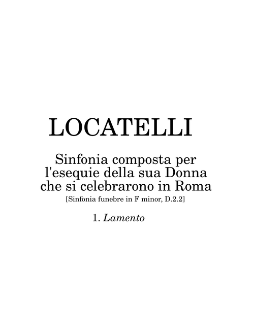 Sinfonia funebre in F minor, D.2.2 – Pietro Antonio Locatelli (1. Lamento)
