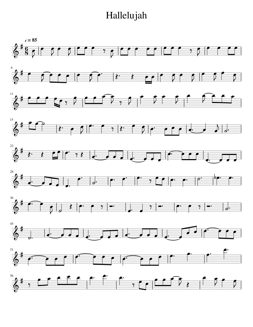 Hallelujah Alto Sax Sheet music for Saxophone alto (Solo)