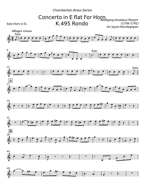 Horn Concerto in E-flat major, K.495 - Wolfgang Amadeus Mozart