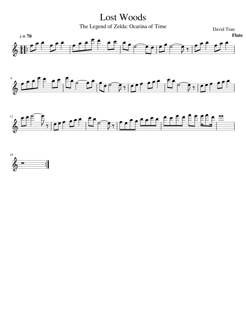 The Legend of Zelda™: Ocarina of Time™ Lost Woods: Piano: Nintendo® -  Digital Sheet Music Download