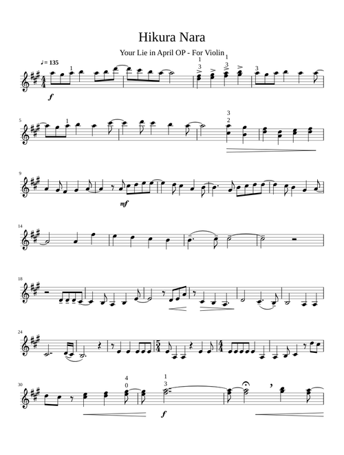 Hikaru Nara - Your Lie in April OP - Violin