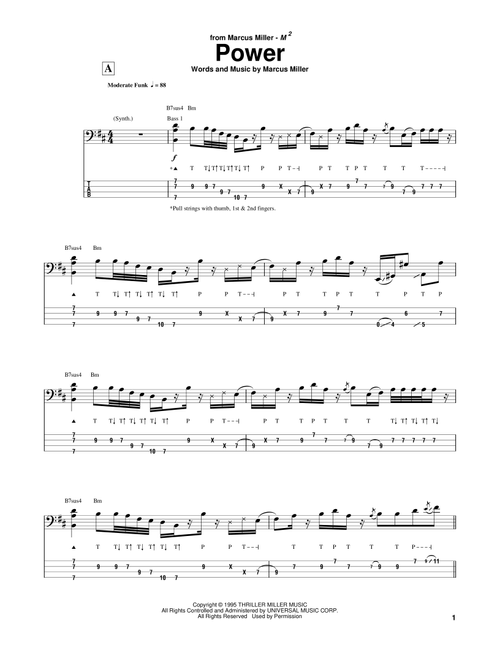Power - Marcus Miller (Bass Tab)