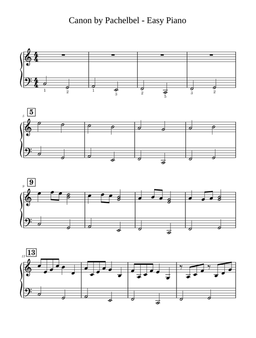 Canon by Pachelbel - Easy Piano 7
