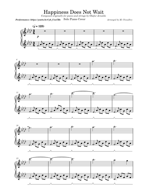 Happiness Does Not Wait – Ólafur Arnalds (Solo Piano Cover)