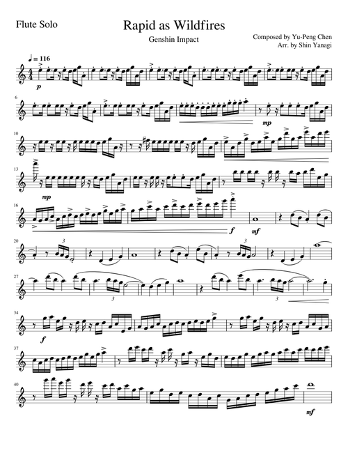 Genshin Impact - Rapid as Wildfires (Flute)