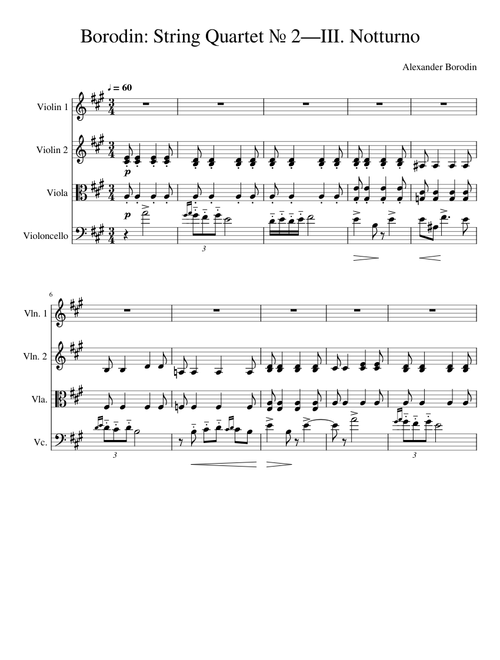 Borodin String Quartet No 2