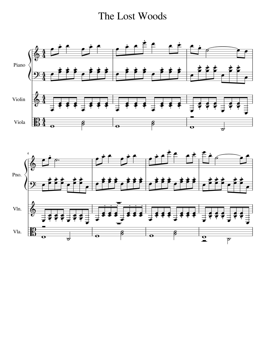 Lost Woods – Koji Kondo The Lost Woods2 Sheet Music for Piano