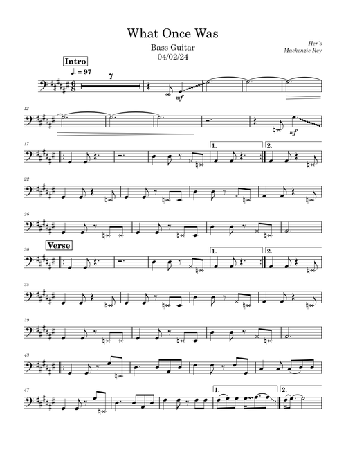 What Once Was (Bass Guitar) - Her's