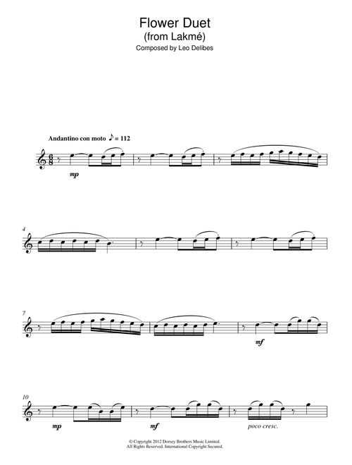 Flower Duet (from Lakme) - Léo Delibes (Alto Sax Solo)