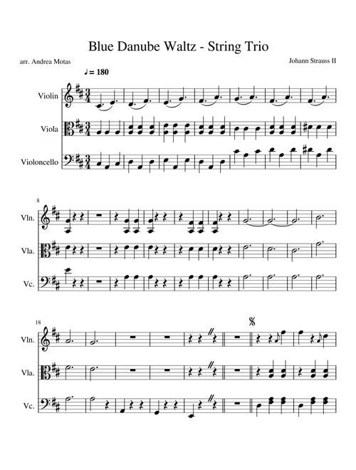 Blue Danube Waltz - String Trio