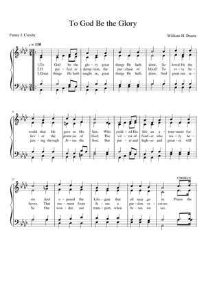 To God Be the Glory Sheet Music for Piano (Solo) easy | MuseScore.com