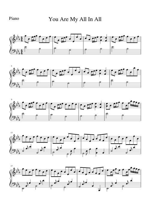 You Are My All In All Piano