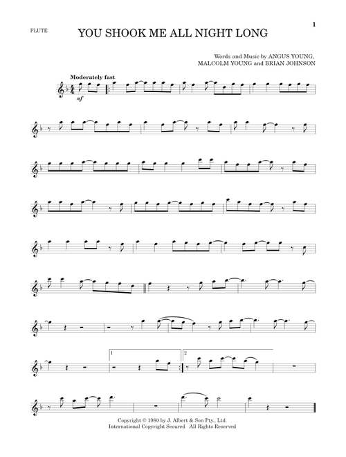 You Shook Me All Night Long - AC/DC (Flute Solo)