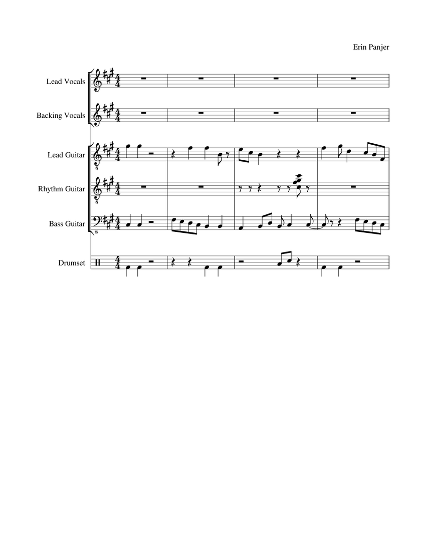 Cup Sheet music for Vocals, Guitar, Bass guitar, Drum group (Mixed ...