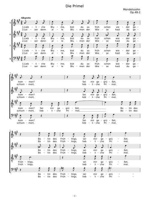 Mendelssohn Op.48-2 (Die Primel)