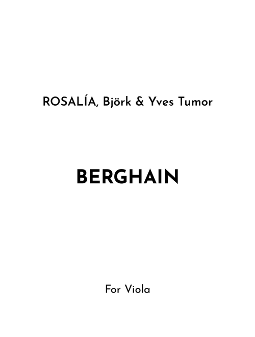 Berghain (Arr. Jireh J.) - Rosalía With Björk And Yves Tumor (Viola Solo)
