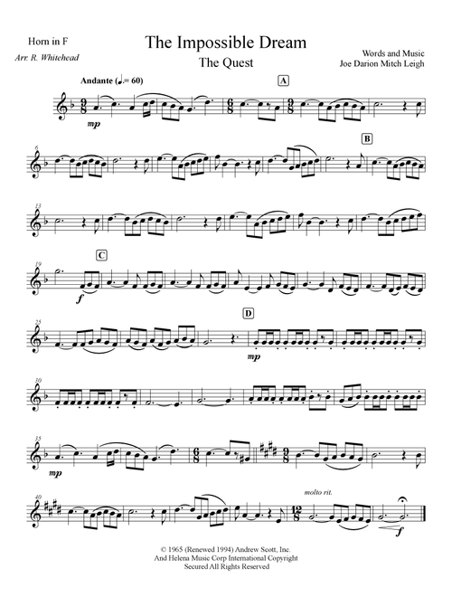 The Impossible Dream (The Quest) (Arr. Robert Whitehead) - Jim Nabors And Marilyn (Brass Ensemble)