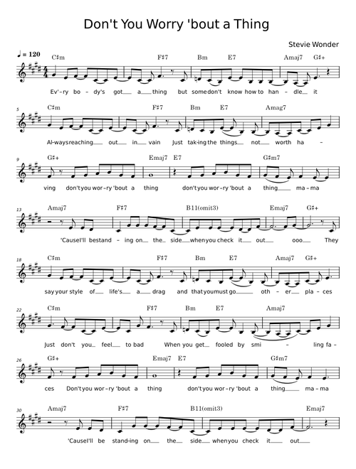 Don't you Worry Bout a Thing - Stevie Wonder