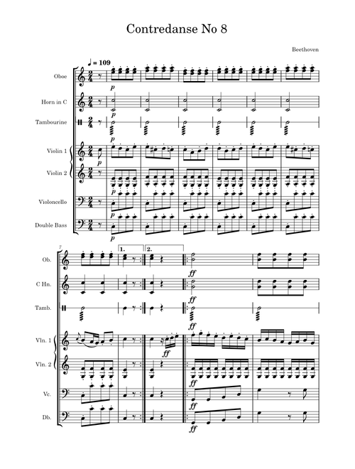 12 Contredanses, WoO 14: No. 8 in C Major - Beethoven