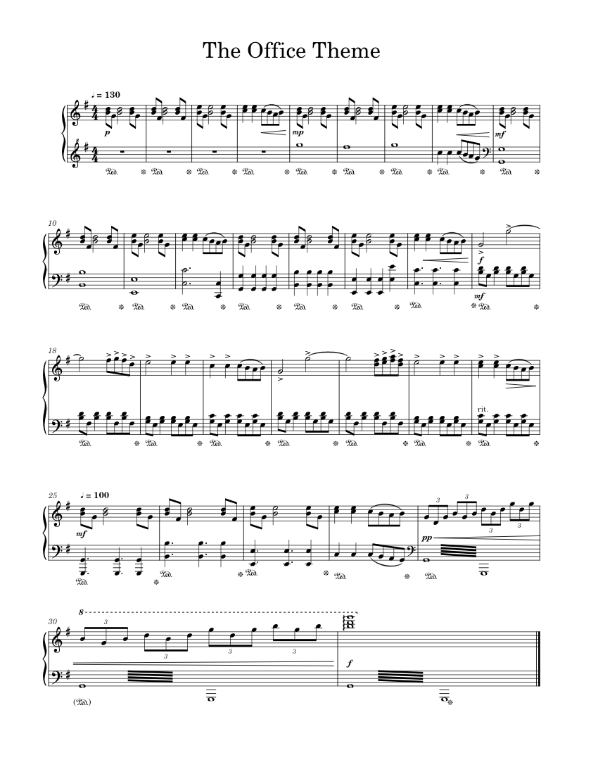 The Office Theme Jay Ferguson Sheet music for Piano Solo Easy Musescore