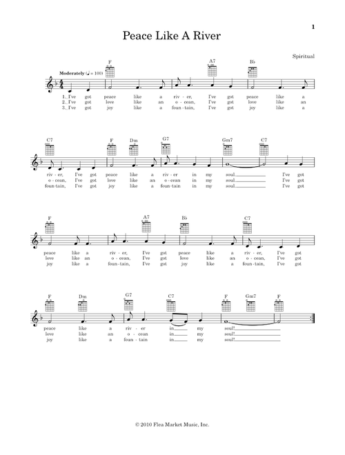 I've Got Peace Like A River (from The Daily Ukulele) (arr. Liz and Jim Beloff) - Traditional (Ukulele)