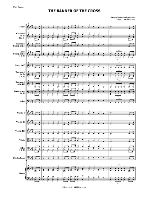The Banner of the Cross - for Beginner Orchestra. (Arr. L. Müller) - James McGranahan (Large Ensemble)