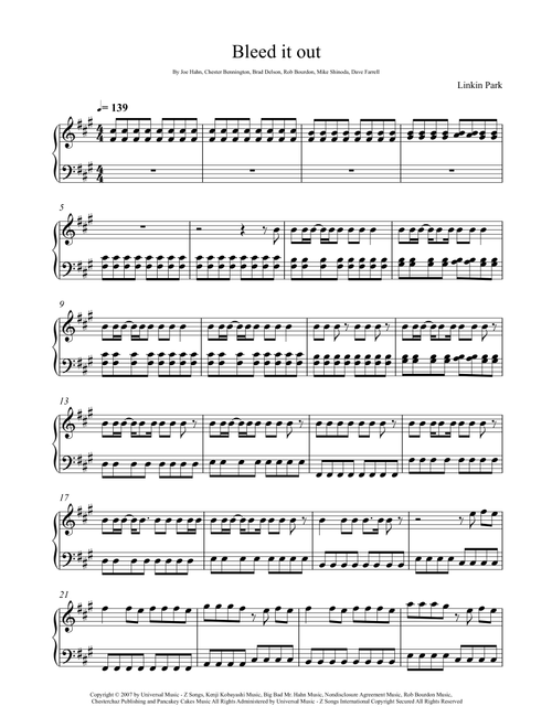 Bleed It Out (Arr. André Laitano) - Linkin Park (Easy Piano)