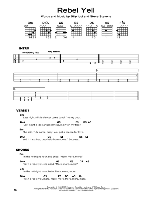 Rebel Yell - Billy Idol (Really Easy Guitar)