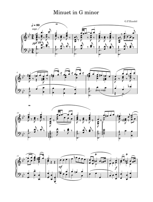 Minuet in G minor – George Frideric Handel Minuet in G minor – Georg Friedrich Händel