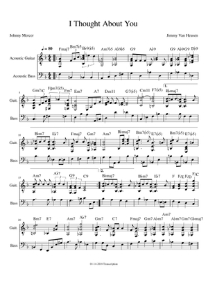 I Thought About You [lead sheet] – Jimmy Van Heusen, Johnny