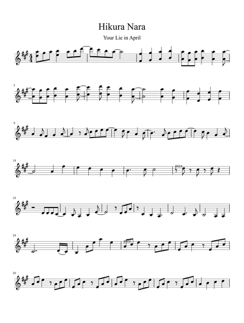 Violin - Your Lie In April - Hikura Nara