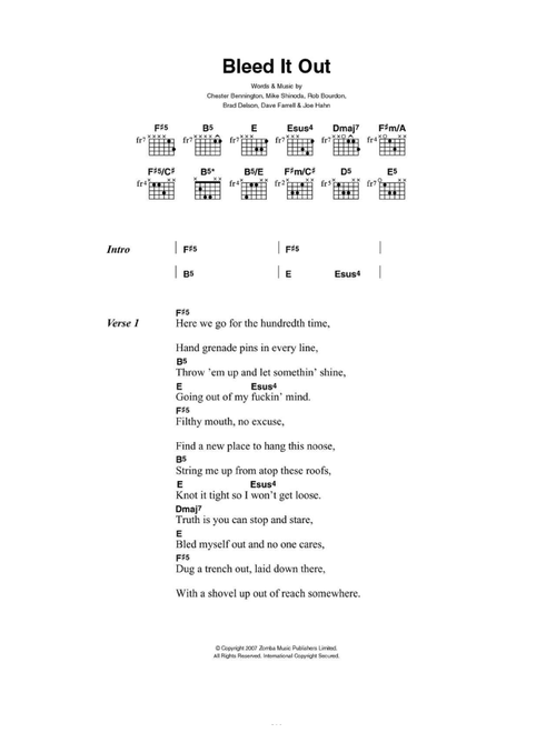 Bleed It Out - Linkin Park (Guitar Chords-Lyrics)