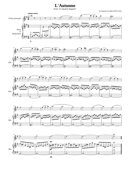 Concerto No. 3 in F major, Op. 8, RV 293, "Autumn" (L'autunno) – Vivaldi 2nd Movt